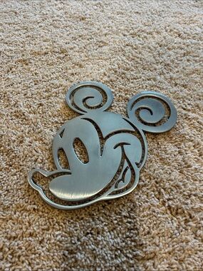 Mickey Mouse Silver Metal Wall Art or Trivet!!